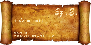 Szám Emil névjegykártya